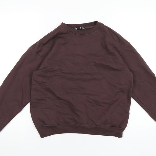Missguided Womens Brown Cotton Pullover Sweatshirt Size 4 Pullover