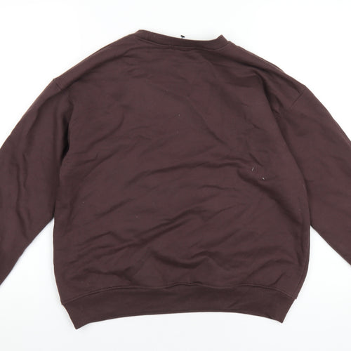 Missguided Womens Brown Cotton Pullover Sweatshirt Size 4 Pullover