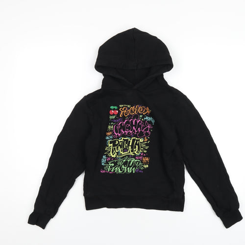 Pacha Boys Black Cotton Pullover Hoodie Size 10 Years Pullover