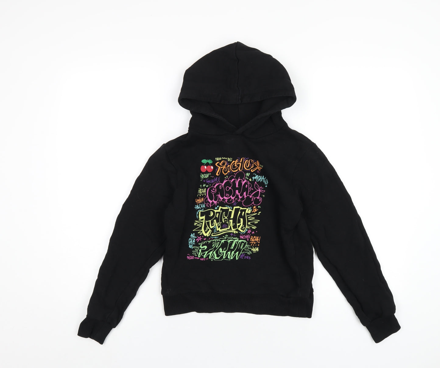 Pacha Boys Black Cotton Pullover Hoodie Size 10 Years Pullover