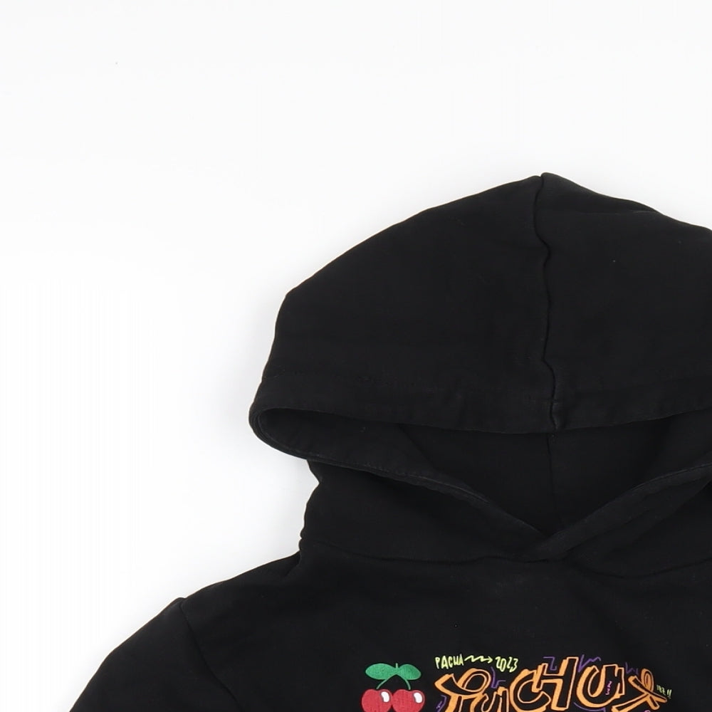 Pacha Boys Black Cotton Pullover Hoodie Size 10 Years Pullover