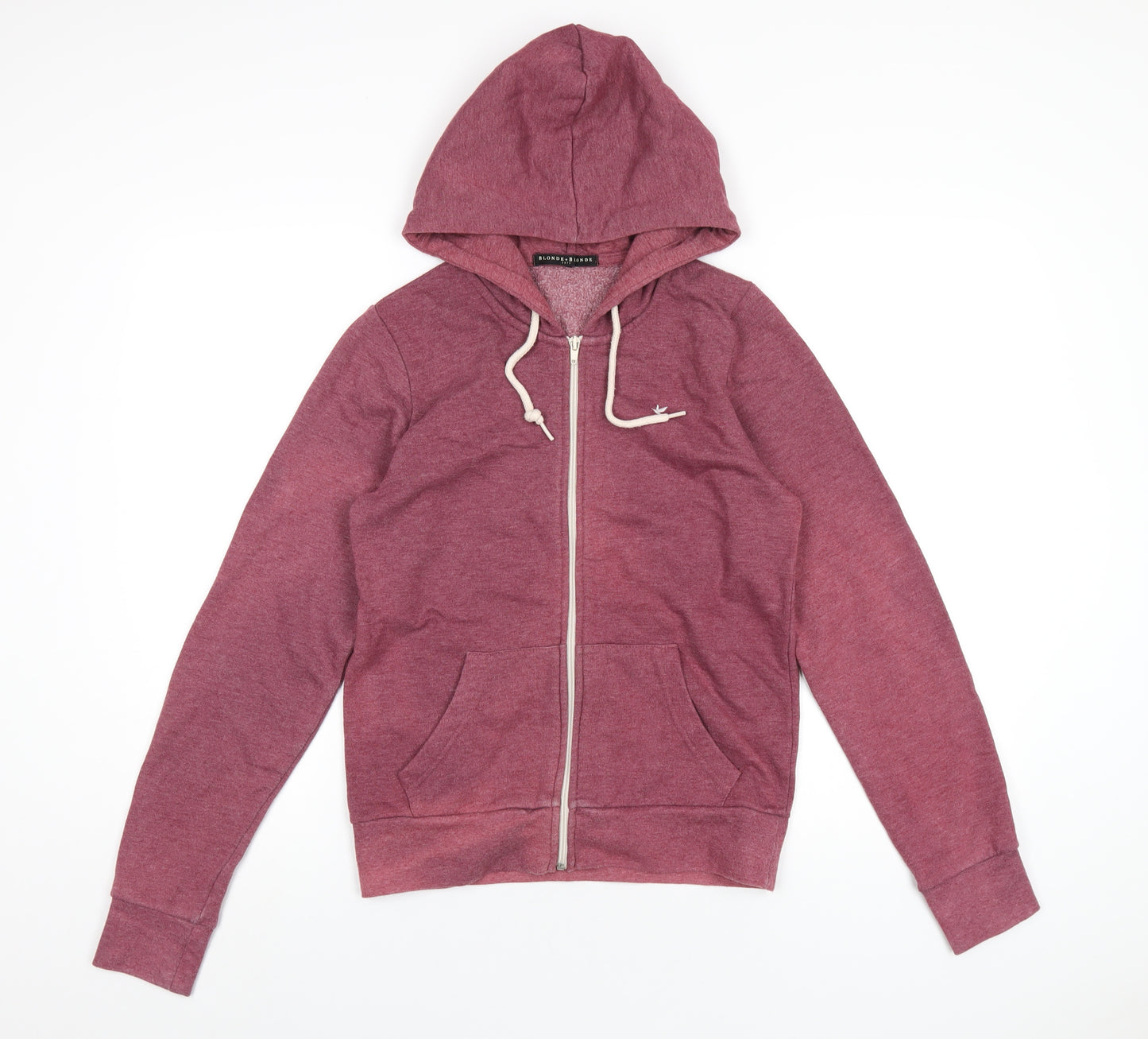 Blonde + Blonde Womens Red Polyester Full Zip Hoodie Size 12 Zip