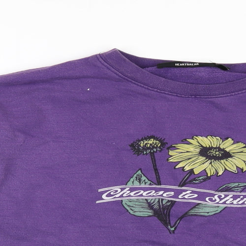 Heartbreak Womens Purple Cotton Pullover Sweatshirt Size 8 Pullover