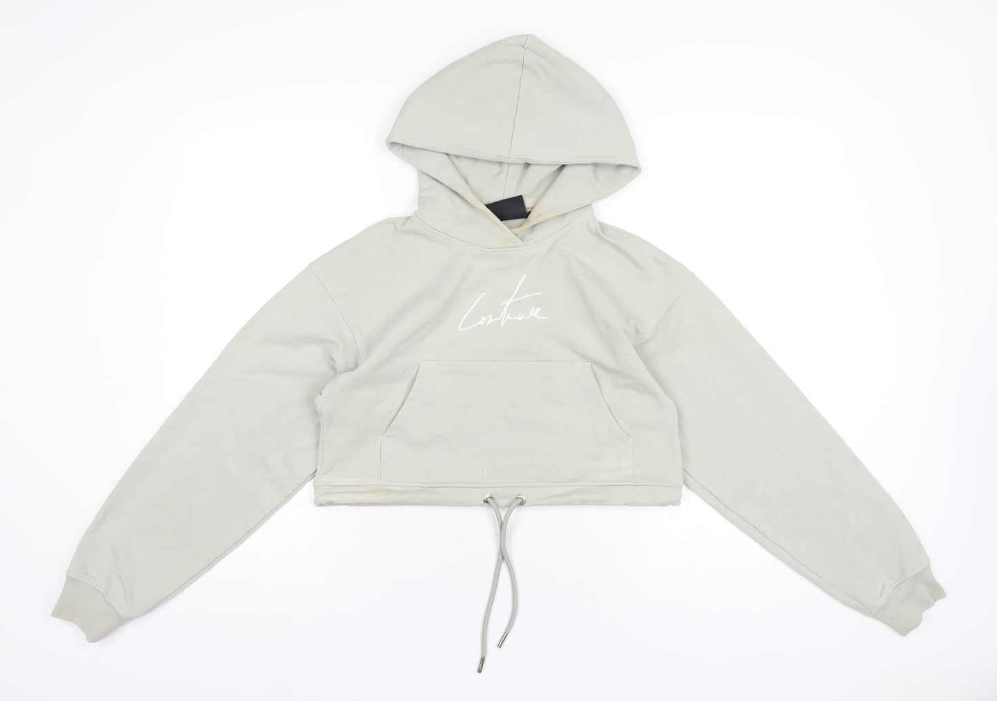 Couture Womens Green Cotton Pullover Hoodie Size M Pullover