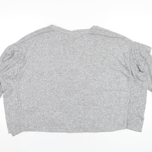 H&M Womens Grey Viscose Basic T-Shirt Size S Round Neck