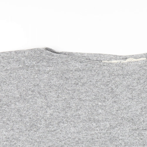 H&M Womens Grey Viscose Basic T-Shirt Size S Round Neck