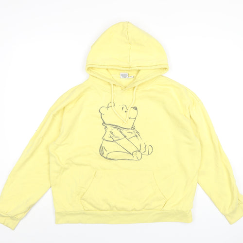 Disney Womens Yellow Cotton Pullover Hoodie Size 12 Pullover - Winnie the Pooh