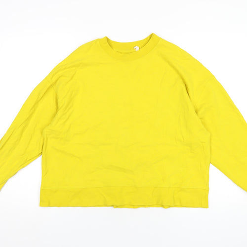 Oysho Womens Yellow Cotton Pullover Sweatshirt Size M Pullover