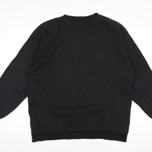 Boohoo Mens Black Polyester Pullover Sweatshirt Size S