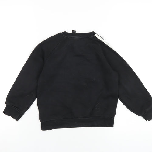 adidas Boys Black Cotton Pullover Hoodie Size 6-7 Years Pullover