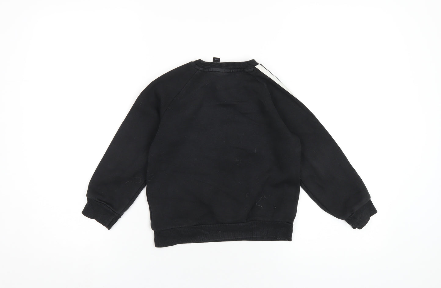 adidas Boys Black Cotton Pullover Hoodie Size 6-7 Years Pullover