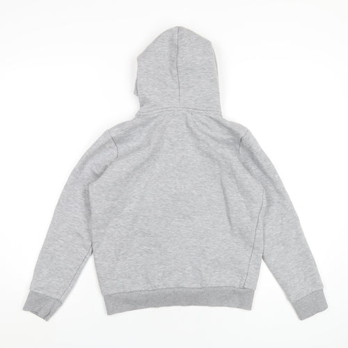 Hype Boys Grey Cotton Pullover Hoodie Size 13 Years Zip