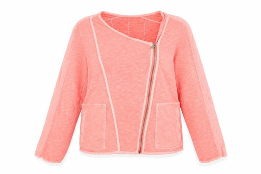 Front view of Sandwich women’s pink jacket, size L, zip