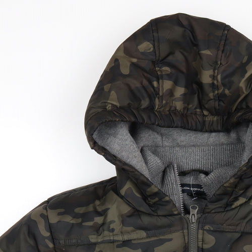 French Connection Boys Green Camouflage Puffer Jacket Coat Size 16 Years Zip