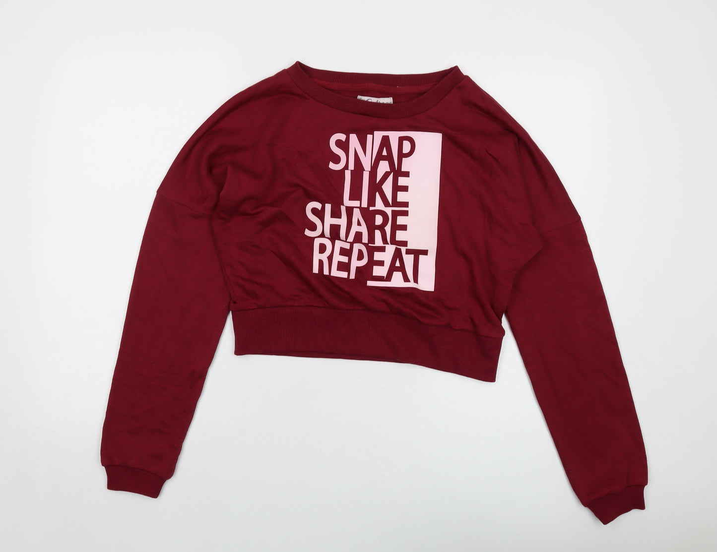 Miss Outrage Womens Red Cotton Pullover Sweatshirt Size M Pullover