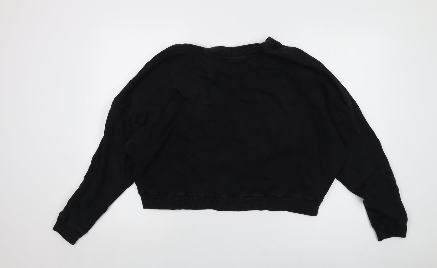 De Souza Womens Black Cotton Pullover Sweatshirt Size S Pullover