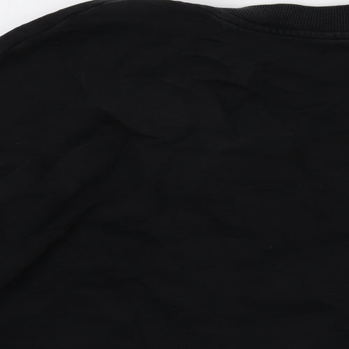 De Souza Womens Black Cotton Pullover Sweatshirt Size S Pullover