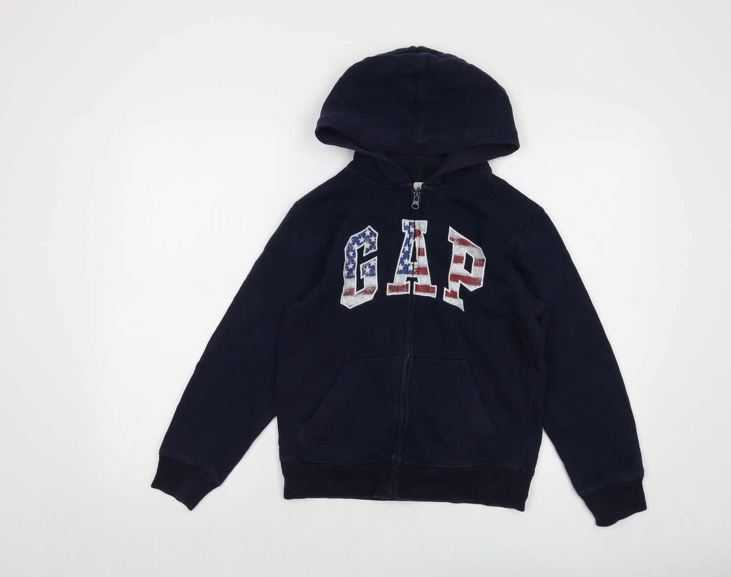 Gap Boys Blue Cotton Full Zip Hoodie Size 8-9 Years Zip