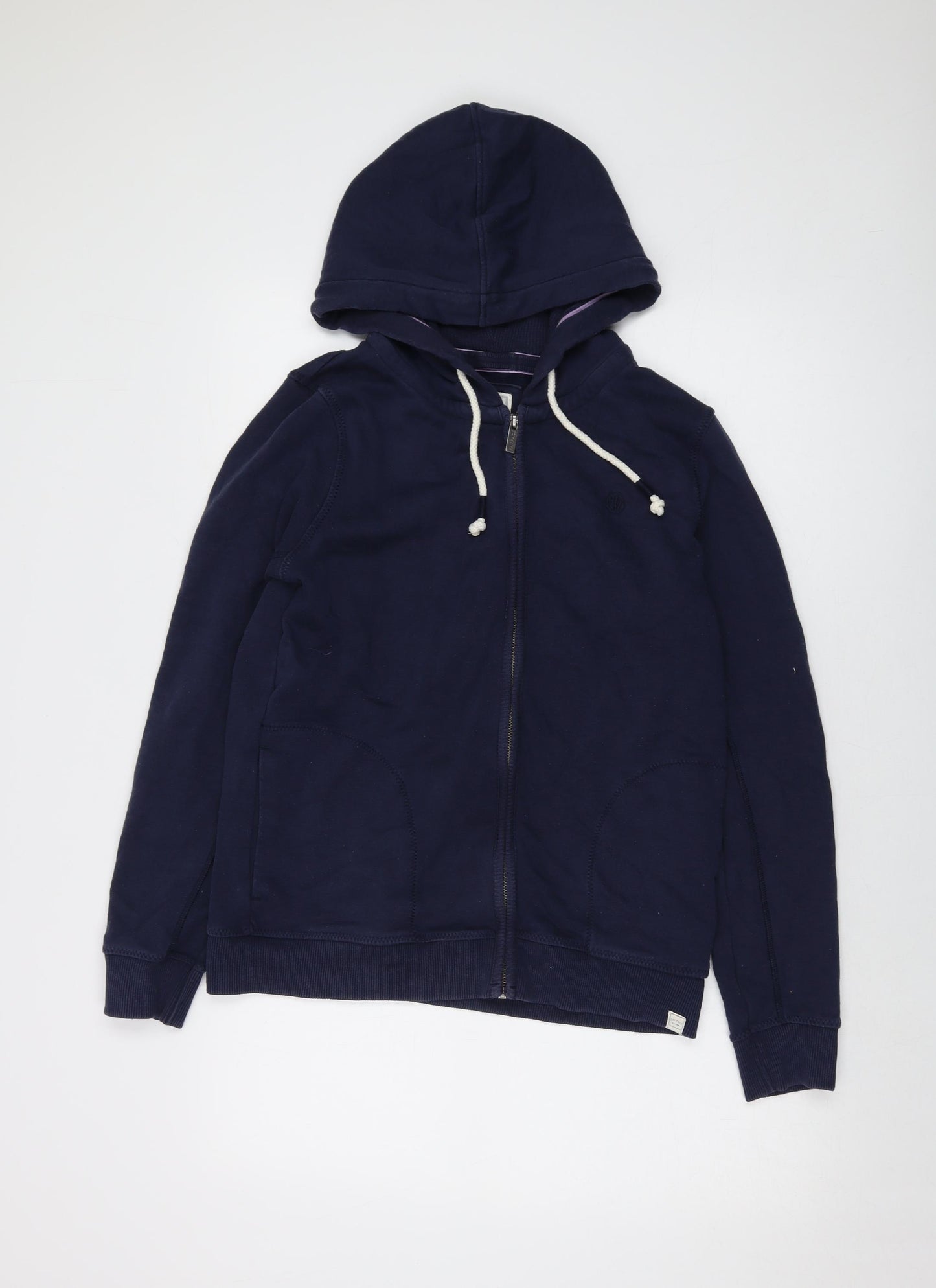 Fat Face Mens Black Cotton Full Zip Hoodie Size S