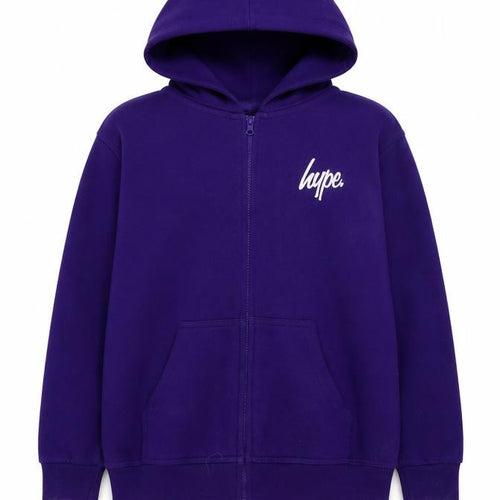 Hype Boys Purple Polyester Full Zip Hoodie Size 12-13 Years Zip