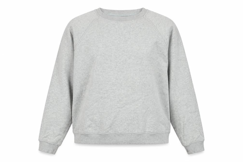 Front view of Jack Wills women’s grey cotton pullover sweatshirt, size UK 14, pullover