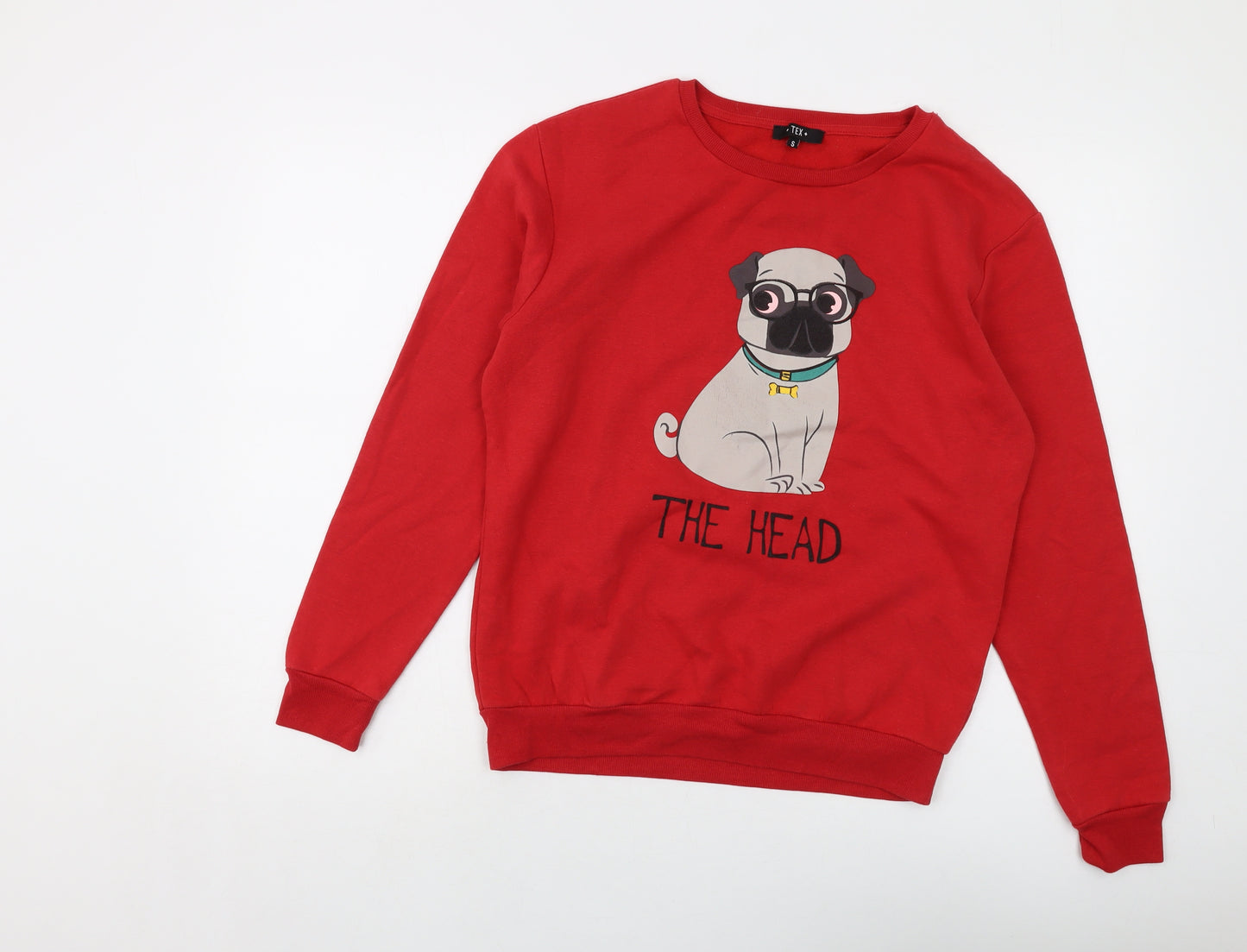 TEX Womens Red Polyester Pullover Sweatshirt Size S Pullover
