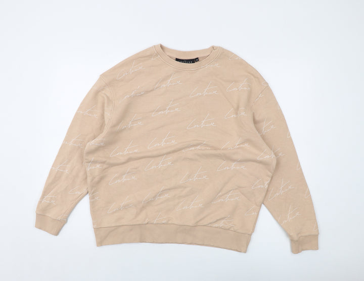 The Couture Club Womens Pink Geometric Cotton Pullover Sweatshirt Size XS Pullover