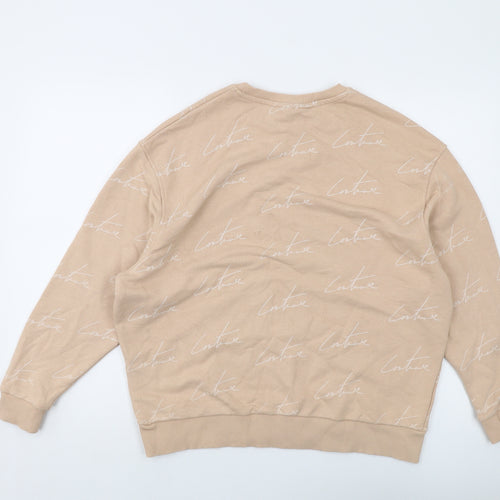The Couture Club Womens Pink Geometric Cotton Pullover Sweatshirt Size XS Pullover