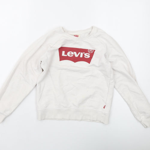 Levi's Girls White Cotton Pullover Sweatshirt Size 10 Years Pullover