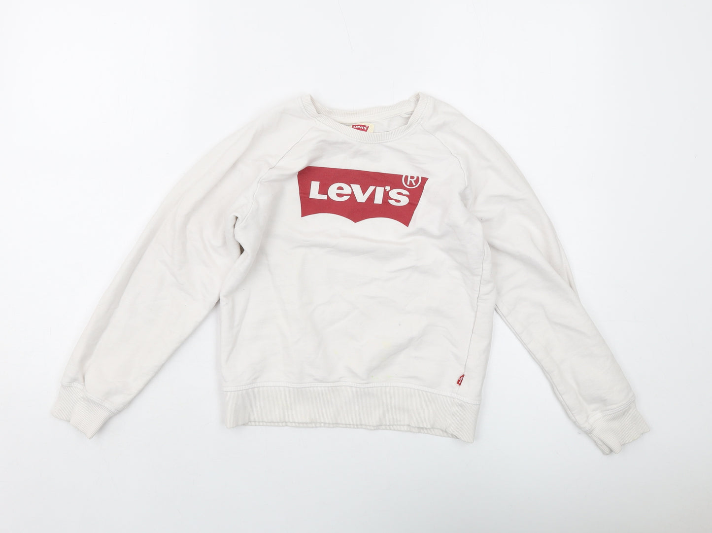 Levi's Girls White Cotton Pullover Sweatshirt Size 10 Years Pullover