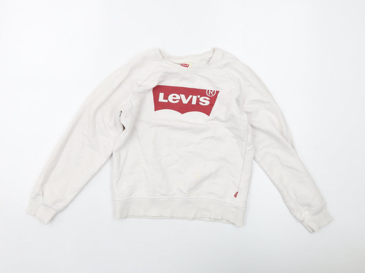 Levi's Girls White Cotton Pullover Sweatshirt Size 10 Years Pullover