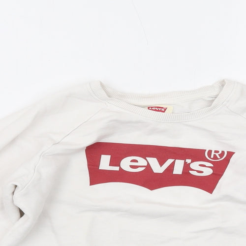 Levi's Girls White Cotton Pullover Sweatshirt Size 10 Years Pullover