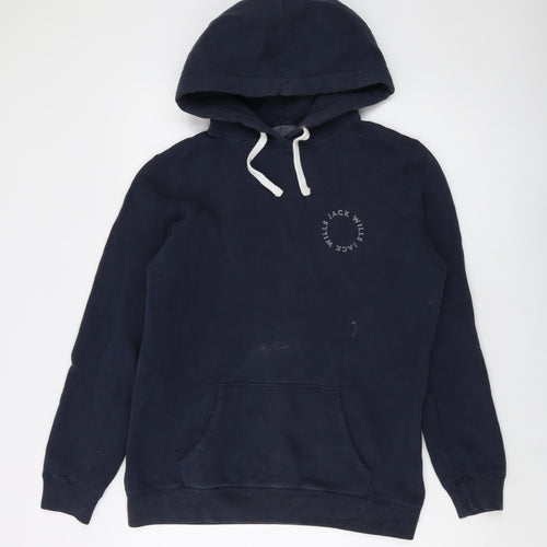 Jack Wills Womens Blue Cotton Pullover Hoodie Size 8 Pullover