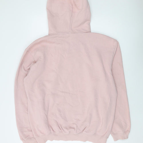 Addax Mens Pink Cotton Pullover Hoodie Size M