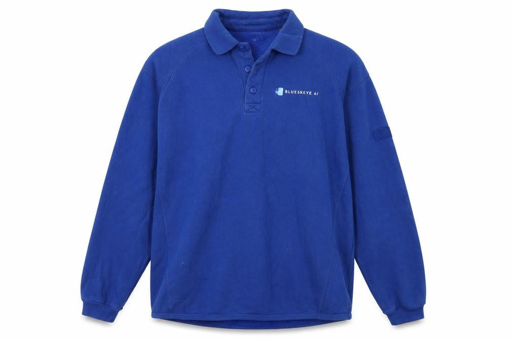 Front view of Russell men’s pink cotton pullover sweatshirt, size L