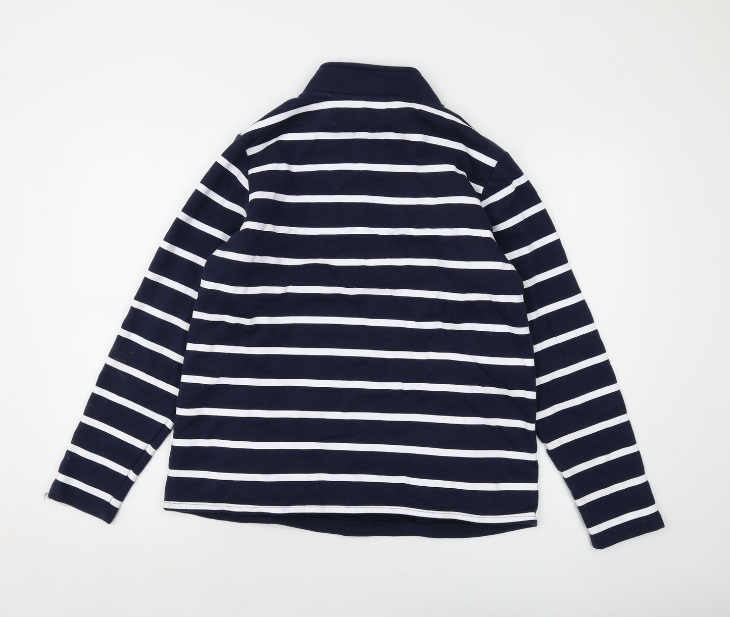 Board Angels Womens Blue Striped Cotton Pullover Sweatshirt Size 16 Zip