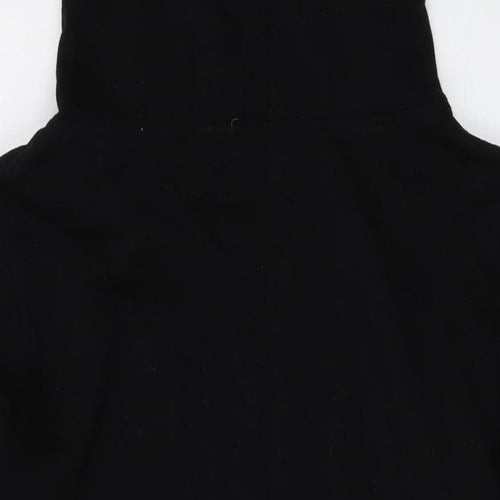 Black Premium Mens Black Cotton Pullover Hoodie Size S