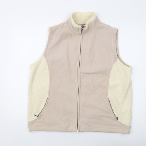 Bonmarché Womens Beige Jacket Waistcoat Size L Zip