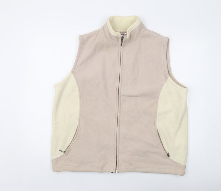Bonmarché Womens Beige Jacket Waistcoat Size L Zip