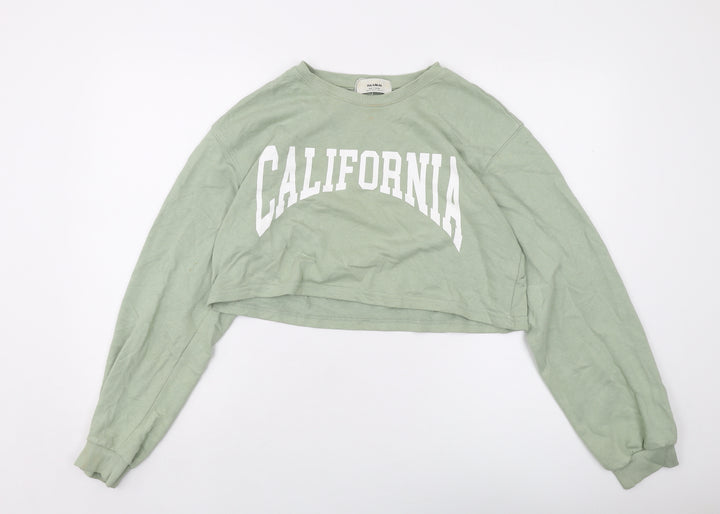 Pull&Bear Womens Green Cotton Pullover Sweatshirt Size XL Pullover - California