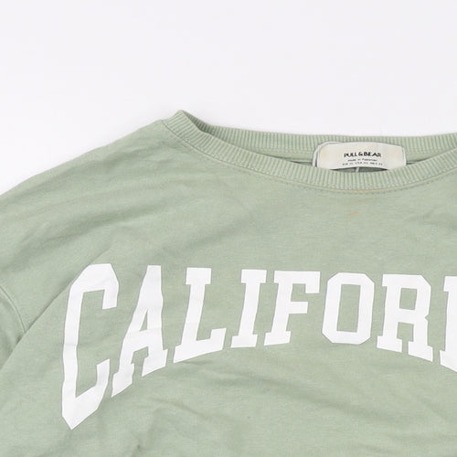 Pull&Bear Womens Green Cotton Pullover Sweatshirt Size XL Pullover - California