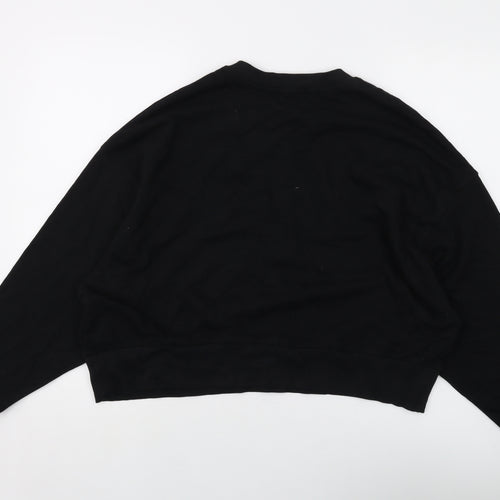 Bershka Womens Black Cotton Pullover Sweatshirt Size S Pullover - Manhattan