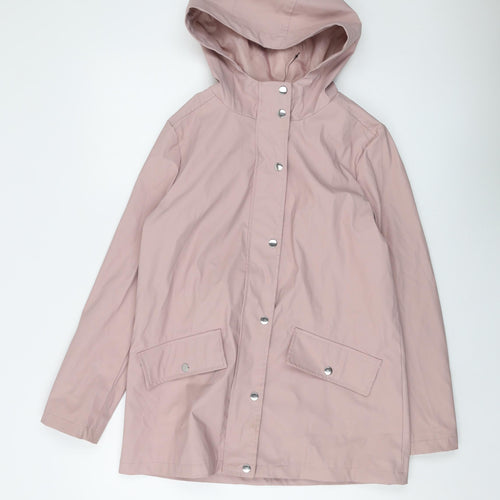 New Look Girls Pink Rain Coat Coat Size 12-13 Years Zip