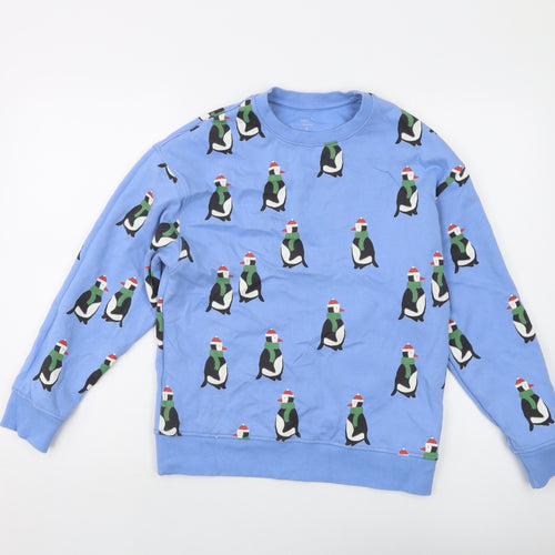 John Lewis Boys Black Geometric Cotton Pullover Sweatshirt Size 11 Years Pullover - Penguin
