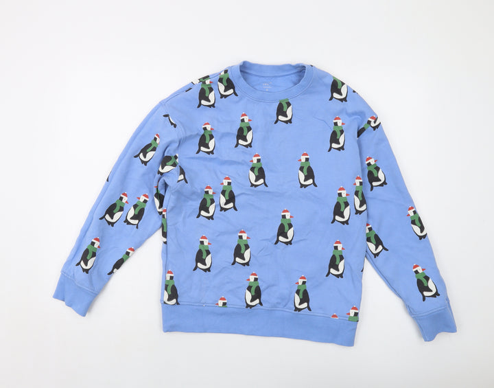 John Lewis Boys Black Geometric Cotton Pullover Sweatshirt Size 11 Years Pullover - Penguin
