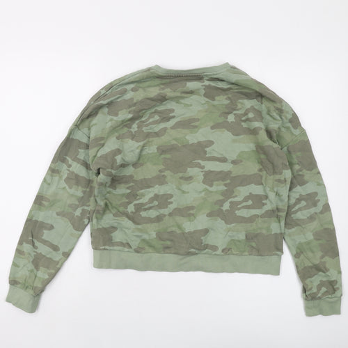 Marks and Spencer Boys Green Camouflage Cotton Pullover Sweatshirt Size 13-14 Years Pullover