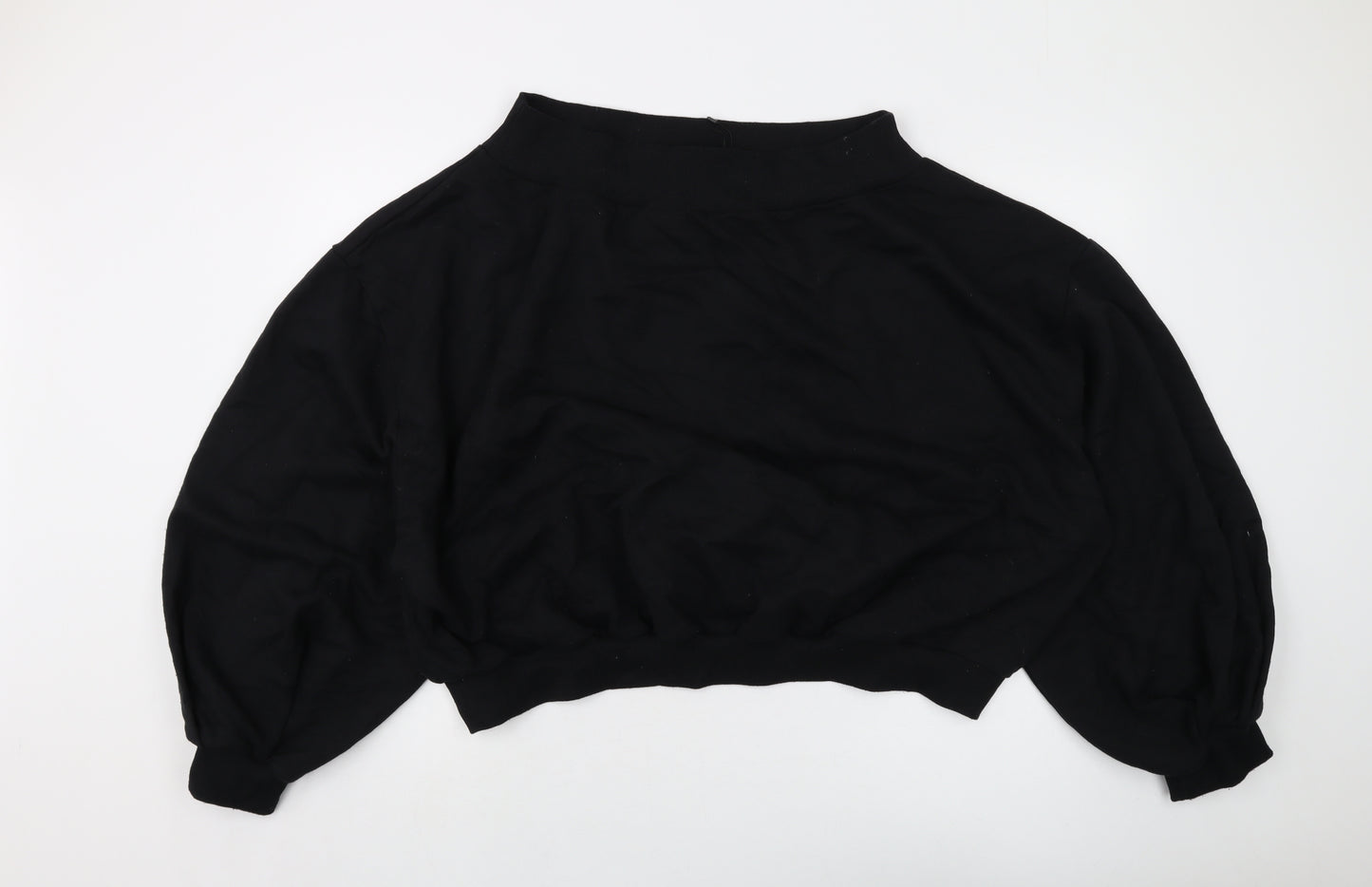 bOPOHOO Womens Black Cotton Pullover Sweatshirt Size 24 Pullover