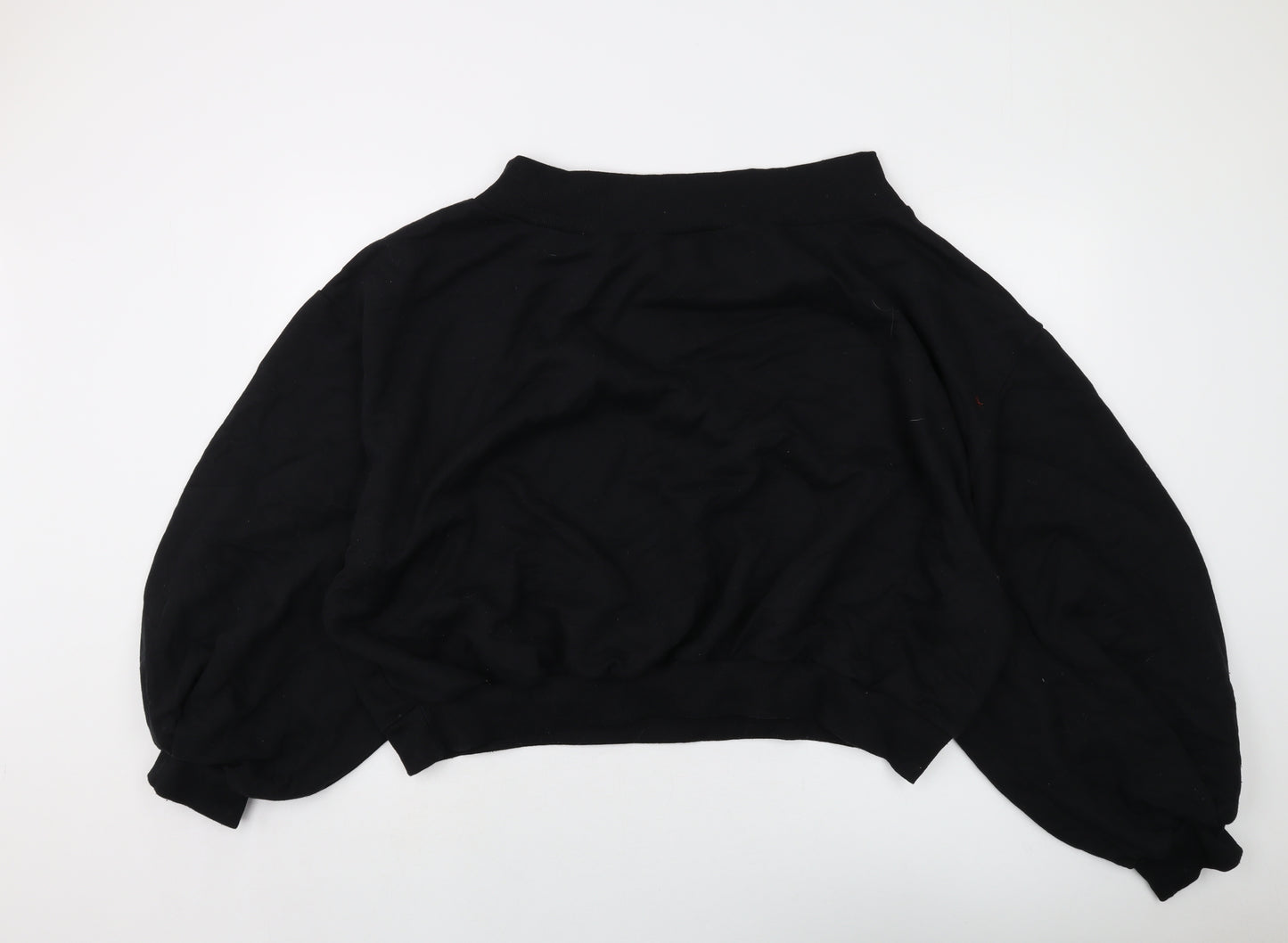 bOPOHOO Womens Black Cotton Pullover Sweatshirt Size 24 Pullover
