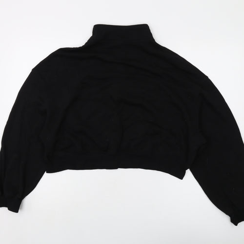 H&M Womens Black Polyester Pullover Sweatshirt Size L Zip