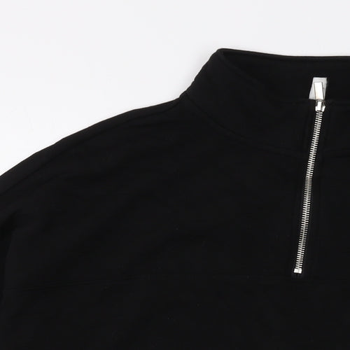 H&M Womens Black Polyester Pullover Sweatshirt Size L Zip
